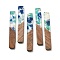 Resin and Walnut Pendants, Rectangle, Cyan, 51.5x7.5x2.5mm, Hole: 1.8mm