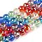 Transparent Glass Beads Strands, Faceted, Round, Colorful, 6x8mm, Hole: 1.2mm, about 49pcs/strand, 11.57''(29.4cm)