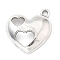 Alloy Pendants, Hollowed Out Heart, Heart, 20x19x5mm, Hole: 1.8mm