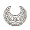 304 Stainless Steel Filigree Joiners, Moon, Stainless Steel Color, 25x22x1.5mm