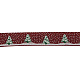 クリスマスツリープリントグログランリボン  暗赤色  1インチ（25mm） X-SRIB-H007-789-2