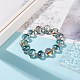 Bracelet extensible en perles de verre ovales pour femme BJEW-JB08274-5