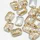 Cabujones de cristal con rhinestone RGLA-T079-13x18mm-06-1
