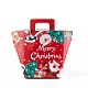 クリスマステーマ長方形折りたたみクリエイティブクラフト紙ギフトバッグ  ハンドル付き  ウエディングバッグ  クリスマステーマの模様  15.5x8x17.5cm CON-B002-02C-4