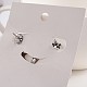 Flat Round 304 Stainless Steel Cat Eye Pendant and Ear Stud Jewelry Sets SJEW-P113-11-2