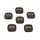 アクリルエナメルカボション  nyn という単語のある四角形  ココナッツブラウン  21x21x5mm KY-N015-202B-2