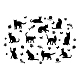 Superdant 動物ウォールステッカー家の装飾黒猫糸ボールウォールステッカー蝶の足跡ビニールアート壁壁画ステッカー家の装飾壁紙 DIY-WH0377-172-1