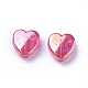 Deep Pink AB color Plated Acrylic Heart Beads X-PL539-809-1