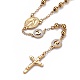 304 collane rosario in acciaio inox di perline per pasqua NJEW-L159-04G-2