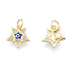 Brass Micro Pave Clear Cubic Zirconia Charms KK-N227-107A-1