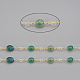 Handmade Natural Green Agate Beaded Chains CHC-I031-11G-2