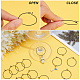 DICOSMETIC 60Pcs Wine Glass Charm Rings Stainless Steel Round Beading Hoop Earrings Electrophoresis Black 30mm Glass Name Markers for DIY Jewelry Party Wedding Christmas Festivals Decoration STAS-DC0010-95-4