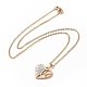 Collier pendentif coeur strass cristal avec placage sous vide 304 chaînes en acier inoxydable pour femmes NJEW-E014-21G-3