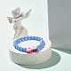 Bracelet extensible en perles rondes en plastique de couleur bonbon avec de l'argile polymère en forme de nourriture pour enfant BJEW-JB07582-5