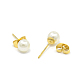 Cadeaux de fête des mères galvanoplastie 304 acier inoxydable imiter perle acrylique ensembles de bijoux goujons boule et colliers fleur chaîne SJEW-E028-07-2