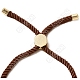 Наполовину готовые браслеты-слайдеры из скрученной миланской веревки FIND-G032-01G-2