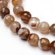 Faceted Natural Striped Agate/Banded Agate Round Bead Strands G-L377-01-12mm-1