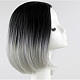 Perruques de mode noir dégradé gris OHAR-L010-051-5