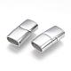 304 Stainless Steel Magnetic Clasps with Glue-in Ends STAS-G143-48P-1