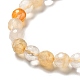Quartz hématoïde jaune naturel/fils de perles de quartz guérisseur doré G-E571-34A-4