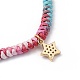 Verstellbare Armbänder aus geflochtenen Perlen aus Regenbogen-Polyesterfaden BJEW-JB05419-02-3