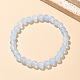Natürliche & gefärbte weiße Jade-Perlen-Stretch-Armbänder&nbsp;BJEW-K212-A-018-7