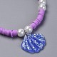Eco-Friendly Handmade Polymer Clay Heishi Beads Kids Stretch Bracelets BJEW-JB04345-3