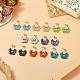 8 paire de boucles d'oreilles pendantes en alliage émaillé 8 couleurs avec imitation acrylique de pierres précieuses EJEW-JE05237-2