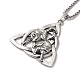 Trinity Knot with Wolf Alloy Pendant Necklace with Box Chains NJEW-D048-08AS-2