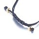 Adjustable Eco-Friendly Brass Braided Beaded Bracelets BJEW-F282-18G-RS-4