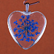 Сердца сплава стеклянные подвески GLAA-Q049-20mm-03P-2