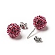 Gifts for Her Valentines Day 925 Sterling Silver Austrian Crystal Rhinestone Ball Stud Earrings for Girl Q286H071-2