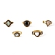 Set di 5 pz 5 anelli in stile opale e ossidiana naturale e vetro AJEW-PW0005-05AG-1