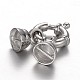 Platinum Plated 925 Sterling Silver Spring Clasp Sets STER-N014-27-1