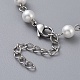 Collar con colgante de perlas de vidrio teñido ecológico NJEW-JN02689-4