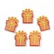 クリスマステーマ樹脂デコデンカボション  ジュエリー作りのための  ギフト型のビスケット  模造食品  オレンジ  27x20x4mm RESI-CJC0001-37J-1