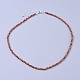 Natural Garnet Beaded Necklaces NJEW-K114-B-A03-1
