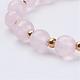 Natürlichen Rosenquarz Perlen Armbänder strecken BJEW-JB02857-01-2