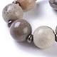 Natural Fossil Coral Beads Strands G-F620-03-25mm-2