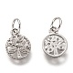 Brass Micro Pave Clear Cubic Zirconia Charms ZIRC-B002-66-3
