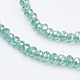 Chapelets de perles en verre électroplaqué GLAA-F076-FR01-3