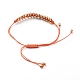 Bracelets tressés en perles de rocaille en verre galvanisé BJEW-JB04789-3