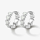 Rhodium Plated 925 Sterling Silver Huggie Hoop Earrings for Women DS9629-1-1