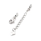 Rhodium Plated 925 Sterling Silver Curb Chain Extender STER-G039-03B-P-2