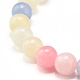 Natural White Jade(Dyed) Imitation Morganite Beads Stretch Bracelet for Men Women for Her BJEW-JB06990-03-4