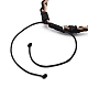 Bracelets de cordons en cuir de vachette tressés réglables unisexes BJEW-JB05393-05-3