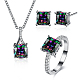 Laiton zircone cubique ensembles de bijoux de partie SJEW-BB18001-4-1