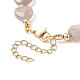 Bracelet perlé coeur en agate grise naturelle BJEW-JB08697-04-5