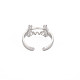 304 Stainless Steel 12 Constellations/Zodiac Signs Open Cuff Ring for Women RJEW-S405-156P-F-2