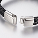 Bracelets multi-rangs avec cordon en cuir tressé BJEW-H560-56-4